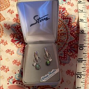 Wild Pearle Silver colored Earrings with Abalone Accents